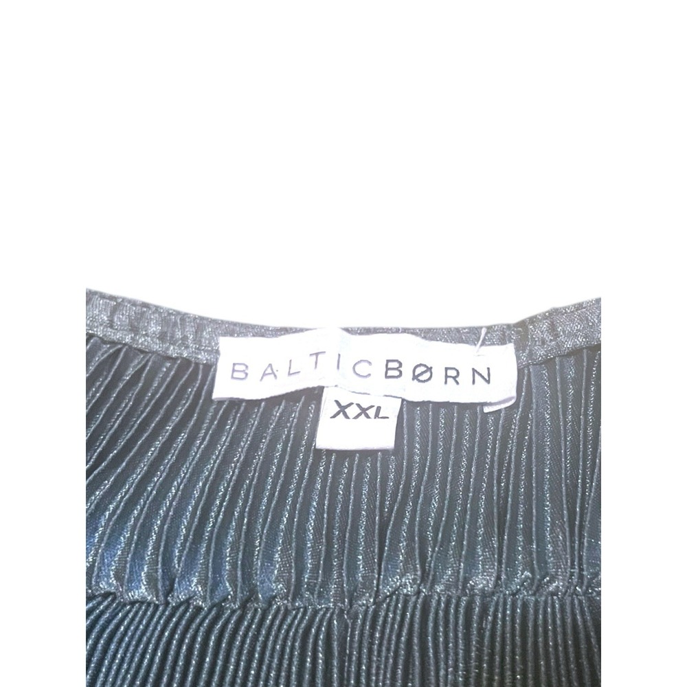 Baltic Born Athena Plisse Maxi Dress XXL Dusty Blue Slate Wrap V-Neck - Picture 7 of 8
